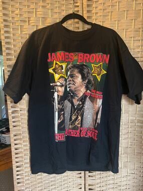James Brown The Godfather of Soul 1933-2006 Black Tee, Size XL Mens